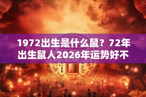 1972出生是什么鼠?72年出生鼠人2026年运势好不好? 1972出生是什么鼠?72年出生鼠人2026年运势好不好?