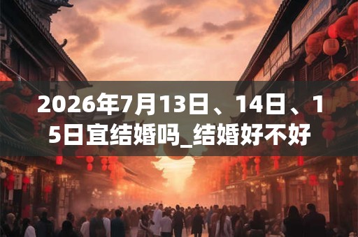 2026年7月13日、14日、15日宜结婚吗_结婚好不好 2026年7月13日、14日、15日宜结婚吗_结婚好不好
