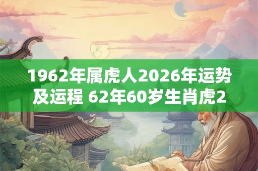 1962年属虎人2026年运势及运程 62年60岁生肖虎2026年每月运势
