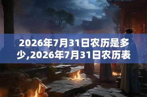 2026年7月31日农历是多少,2026年7月31日农历表