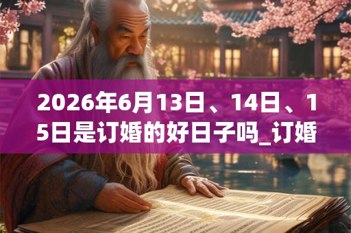 2026年6月13日、14日、15日是订婚的好日子吗_订婚可以吗 2026年6月13日、14日、15日是订婚的好日子吗_订婚可以吗
