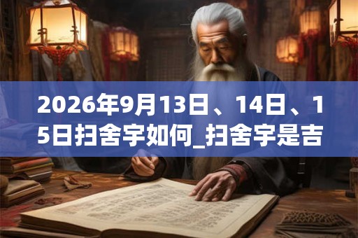 2026年9月13日、14日、15日扫舍宇如何_扫舍宇是吉日吗 2026年9月13日、14日、15日扫舍宇如何_扫舍宇是吉日吗