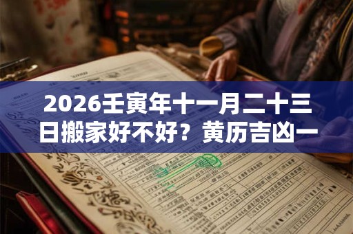 2026壬寅年十一月二十三日搬家好不好？黄历吉凶一览表