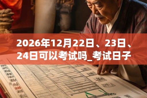 2026年12月22日、23日、24日可以考试吗_考试日子好吗