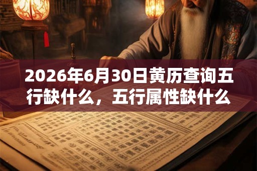 2026年6月30日黄历查询五行缺什么,五行属性缺什么 2026年6月30日黄历查询五行缺什么,五行属性缺什么