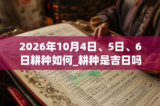 2026年10月4日、5日、6日耕种如何_耕种是吉日吗 2026年10月4日、5日、6日耕种如何_耕种是吉日吗