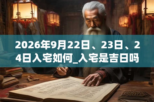 2026年9月22日、23日、24日入宅如何_入宅是吉日吗 2026年9月22日、23日、24日入宅如何_入宅是吉日吗