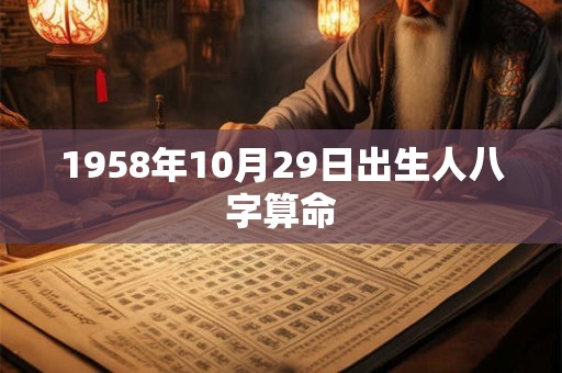 1958年10月29日出生人八字算命