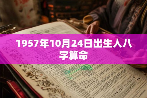 1957年10月24日出生人八字算命