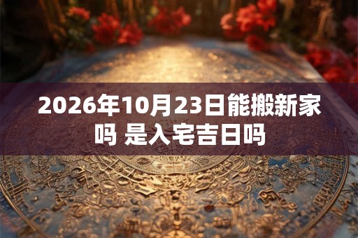 2026年10月23日能搬新家吗 是入宅吉日吗 2026年10月23日能搬新家吗 是入宅吉日吗