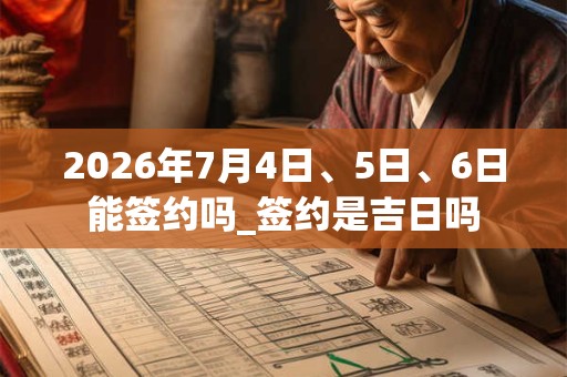 2026年7月4日、5日、6日能签约吗_签约是吉日吗