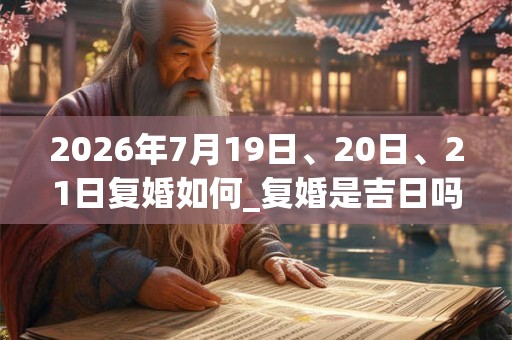2026年7月19日、20日、21日复婚如何_复婚是吉日吗