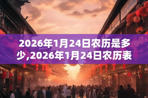 2026年1月24日农历是多少,2026年1月24日农历表 2026年1月24日农历是多少,2026年1月24日农历表