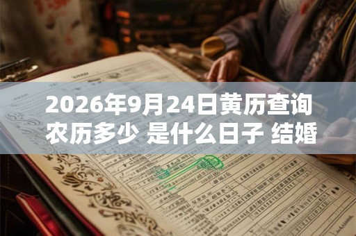 2026年9月24日黄历查询 农历多少 是什么日子 结婚吉时 2026年9月24日黄历查询 农历多少 是什么日子 结婚吉时