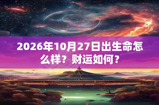 2026年10月27日出生命怎么样？财运如何？
