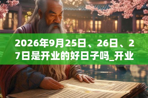 2026年9月25日、26日、27日是开业的好日子吗_开业可以吗