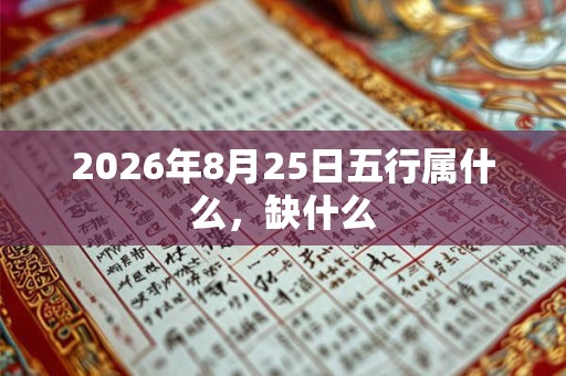 2026年8月25日五行属什么，缺什么