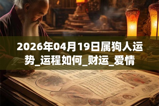 2026年04月19日属狗人运势_运程如何_财运_爱情 2026年04月19日属狗人运势_运程如何_财运_爱情