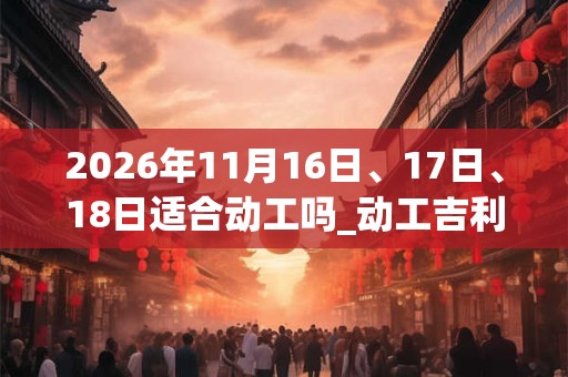 2026年11月16日、17日、18日适合动工吗_动工吉利吗