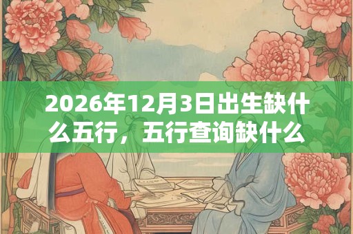 2026年12月3日出生缺什么五行，五行查询缺什么
