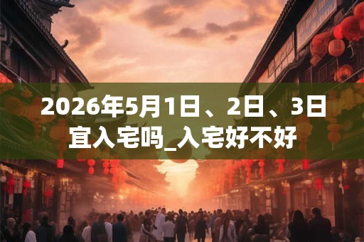 2026年5月1日、2日、3日宜入宅吗_入宅好不好 2026年5月1日、2日、3日宜入宅吗_入宅好不好
