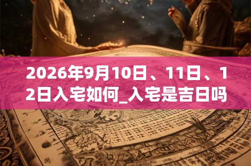 2026年9月10日、11日、12日入宅如何_入宅是吉日吗 2026年9月10日、11日、12日入宅如何_入宅是吉日吗