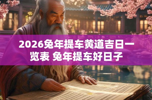 2026兔年提车黄道吉日一览表 兔年提车好日子