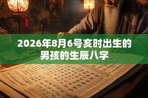 2026年8月6号亥时出生的男孩的生辰八字 2026年8月6号亥时出生的男孩的生辰八字