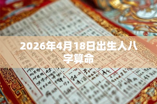 2026年4月18日出生人八字算命 2026年4月18日出生人八字算命