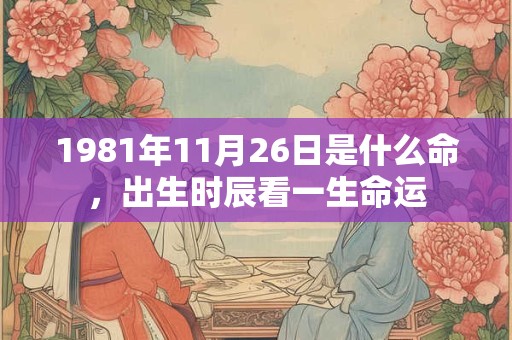 1981年11月26日是什么命,出生时辰看一生命运 1981年11月26日是什么命,出生时辰看一生命运