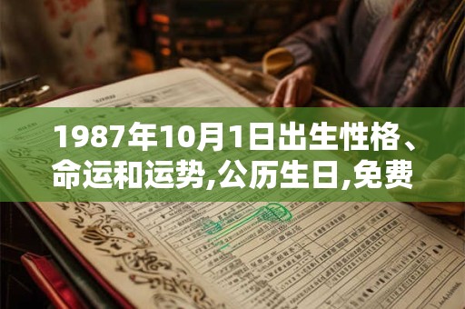 1987年10月1日出生性格、命运和运势,公历生日,免费算命