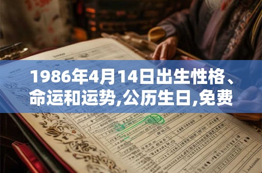 1986年4月14日出生性格、命运和运势,公历生日,免费算命 1986年4月14日出生性格、命运和运势,公历生日,免费算命