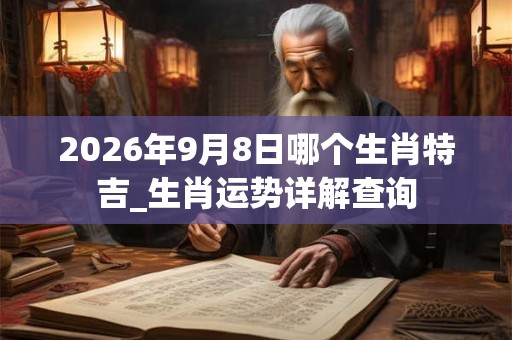 2026年9月8日哪个生肖特吉_生肖运势详解查询 2026年9月8日哪个生肖特吉_生肖运势详解查询