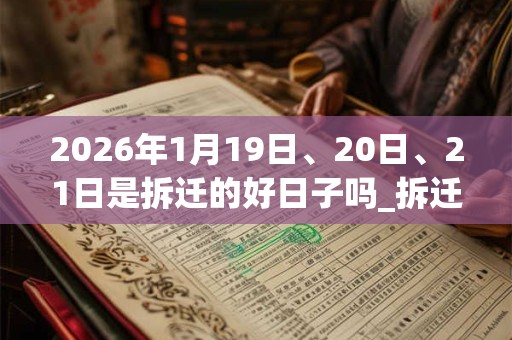2026年1月19日、20日、21日是拆迁的好日子吗_拆迁可以吗 2026年1月19日、20日、21日是拆迁的好日子吗_拆迁可以吗