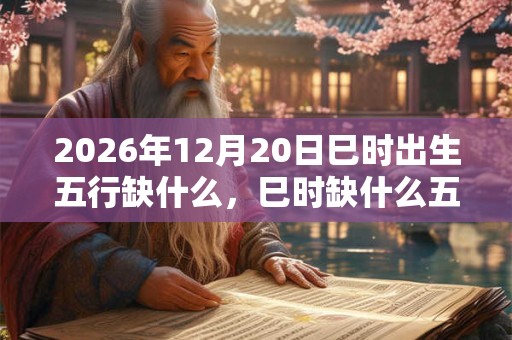 2026年12月20日巳时出生五行缺什么,巳时缺什么五行 2026年12月20日巳时出生五行缺什么,巳时缺什么五行