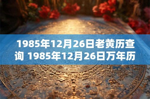 1985年12月26日老黄历查询 1985年12月26日万年历黄道吉日
