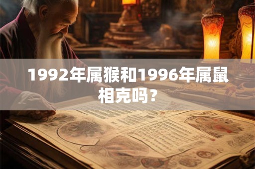 1992年属猴和1996年属鼠相克吗？