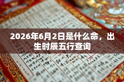 2026年6月2日是什么命,出生时辰五行查询 2026年6月2日是什么命,出生时辰五行查询