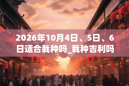 2026年10月4日、5日、6日适合栽种吗_栽种吉利吗 2026年10月4日、5日、6日适合栽种吗_栽种吉利吗