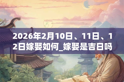 2026年2月10日、11日、12日嫁娶如何_嫁娶是吉日吗 2026年2月10日、11日、12日嫁娶如何_嫁娶是吉日吗