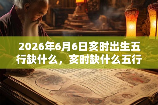 2026年6月6日亥时出生五行缺什么，亥时缺什么五行