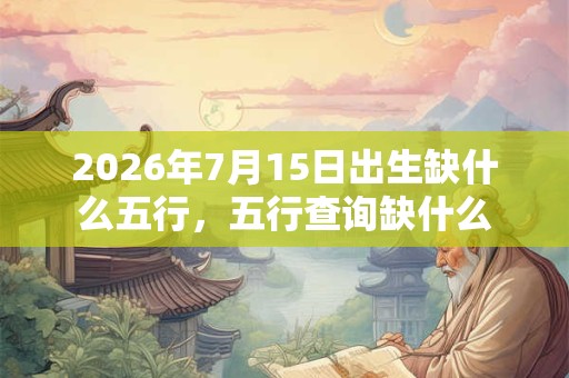2026年7月15日出生缺什么五行，五行查询缺什么