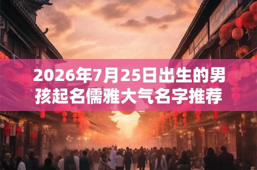 2026年7月25日出生的男孩起名儒雅大气名字推荐