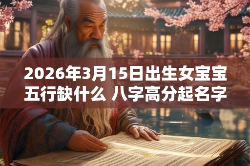 2026年3月15日出生女宝宝五行缺什么 八字高分起名字