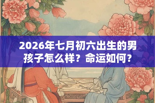 2026年七月初六出生的男孩子怎么样？命运如何？