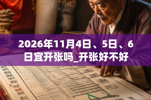 2026年11月4日、5日、6日宜开张吗_开张好不好 2026年11月4日、5日、6日宜开张吗_开张好不好