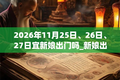 2026年11月25日、26日、27日宜新娘出门吗_新娘出门好不好