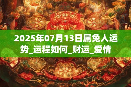 2025年07月13日属兔人运势_运程如何_财运_爱情 2025年07月13日属兔人运势_运程如何_财运_爱情