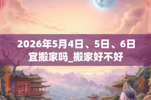 2026年5月4日、5日、6日宜搬家吗_搬家好不好 2026年5月4日、5日、6日宜搬家吗_搬家好不好