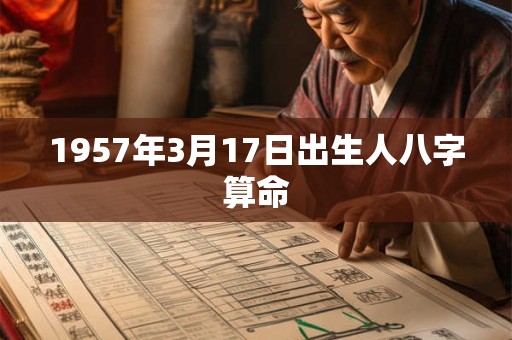 1957年3月17日出生人八字算命